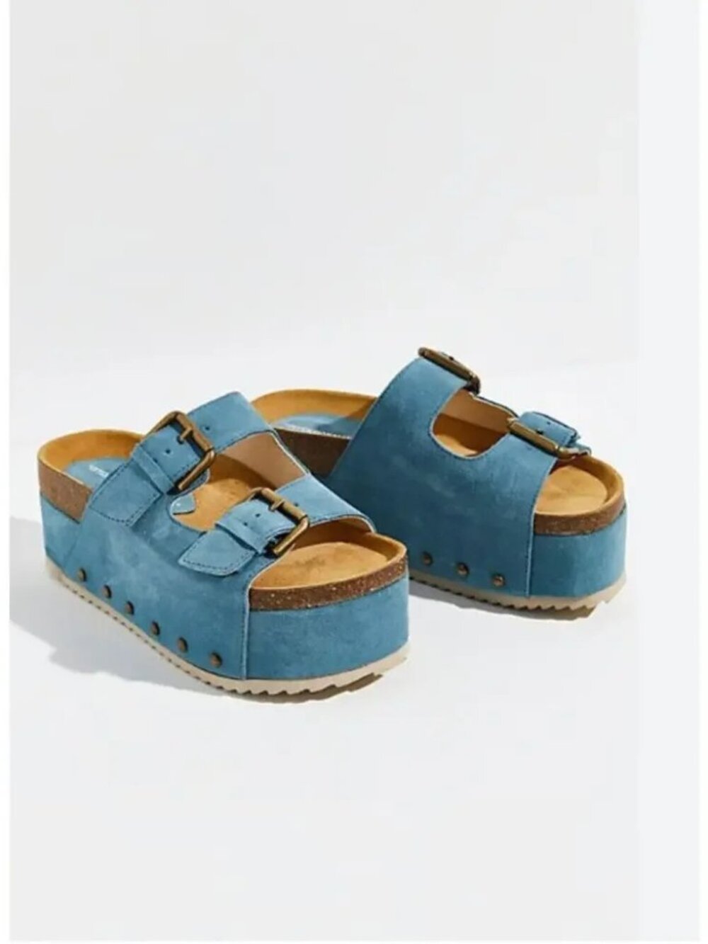 Free People Intentionally Blank Rule Breaker Platform Sandals Suede 37